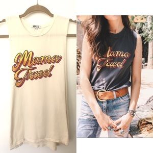 Mama Tried Tank Size S/M by Mate the Label - Cream